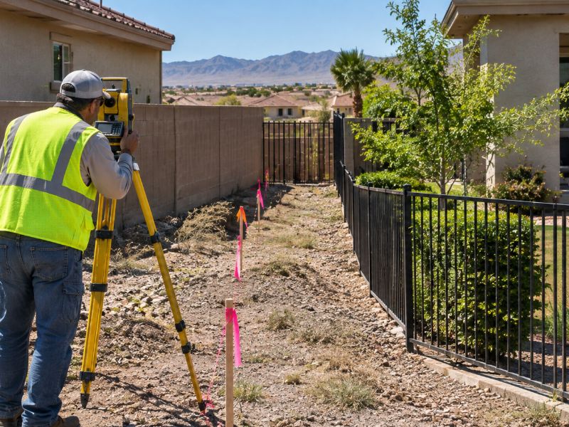Boundary line survey between two parcels in Las Vegas Nevada for a property line adjustment